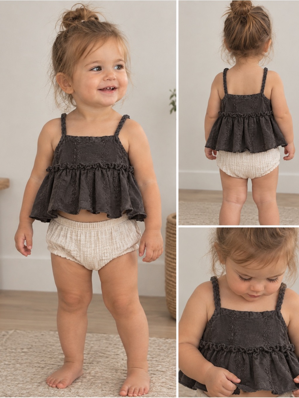 Baby Girls Espresso Ruffle Tank Top - Cherokee